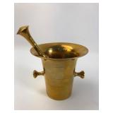 Brass Mortar & Pestle With Inscription