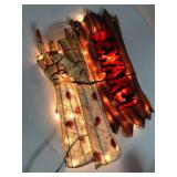 Light-Up Beware Sign With Skeleton Hand