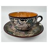 Dragon Motif Japanese Tea Cup & Saucer