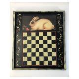 Ann Hunker Rabbit Checkerboard Art