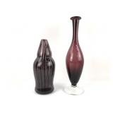 Purple Art Glass Vases