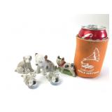 5 Ceramic Dog & Cat Figurines
