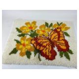 Butterfly & Flowers Latch Hook Rug 19ï¿½26ï¿½ï¿½