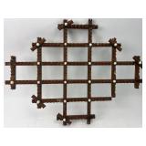 Tramp Art Wooden Frame With White Accents