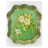 Hand-Painted 21ï¿½17 Metal Tray With Floral Design