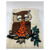 Vintage Latch Hook Owl Wall Hanging 19ï¿½27ï¿½ï¿½