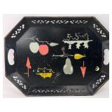 Pilgrim Art Black Tole Tray 18 x 13.5