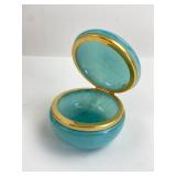 Italian Alabaster Hinged Box With Brass Trim