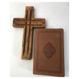 Wooden Wall Cross & 1962 NKJV Bible