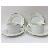 Pier 1 White & Gold Tea Cups & Saucers