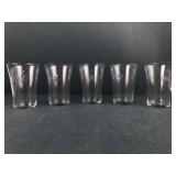 5 Etched Glass Tumblers With Star Pattern