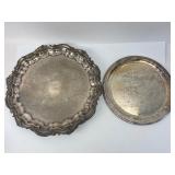 Two Ornate Silver-Plated Trays