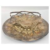 Silver-Plated Pierced Basket & Plate