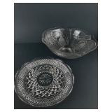 Pressed Glass Bowl & Plate Set