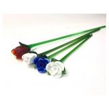 Glass Roses With Green Stems