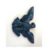 Blue Painted Eagle Wall Sculpture