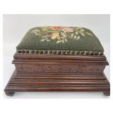 Wooden Sewing Box With Needlepoint Cushion 8x10x14