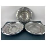 3 Wrought Aluminum Bowls