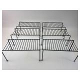 6 Black Metal Wire Shelves