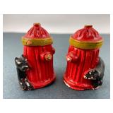 Vintage Dog & Hydrant Salt & Pepper Shakers