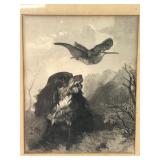 Richard Ansdell Dog And Bird Etching