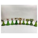 9 Green Roemer Glasses With Designs