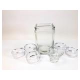 Glass Jar & Clear Candle Holders Set