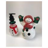 Snowman Soap Dispenser & Decorative Figurine