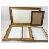 4 Rectangular Frames, 2 With Glass