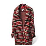 Artisan Ny Red & Black Knit Cardigan Sweater
