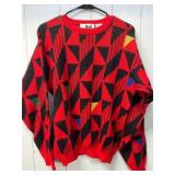 Jed Red Geometric Knit Sweater