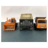 Vintage Tonka & Chevron Toy Trucks & Bulldozer