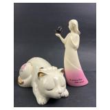 Ceramic Cat & Hallmark Statue 7ï¿½ï¿½ Tall
