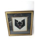 Framed Textile With Embroidered Design
