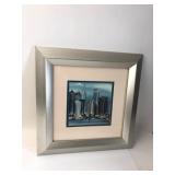 Framed Cityscape Painting In Silver Frame