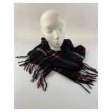 Clubroom 100% Cashmere Red and black fringe scarf