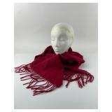 Charter Club 100% Cashmere Red Fringe Scarf