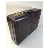 Brown Leather Briefcase With Gold Hardware