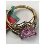 10K Gold Pink Sapphire Ring