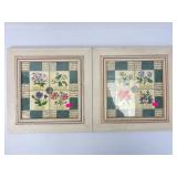 Jan Pashley Framed Flower Tile Prints Set
