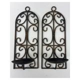 Wrought Iron Wall Sconce Candle Holders