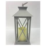 Gray Lantern With LED Candle