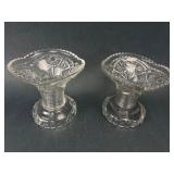 Pressed Glass Candle Holders 5.5ï¿½ï¿½ Tall