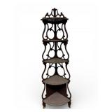 Wooden Corner Shelf With Ornate Design