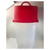 Red & Clear Plastic Dispenser Bin 33ï¿½ Tall