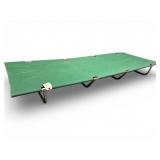 Green Canvas & Metal Folding Camp Cot