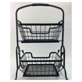 Black Metal Storage Rack With Baskets