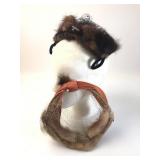 Vintage Fur & Netting Hat With Embellishments