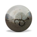 Signed Pottery Plate With Wine Quote