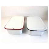 Enamelware Baking Dishes W/Lids